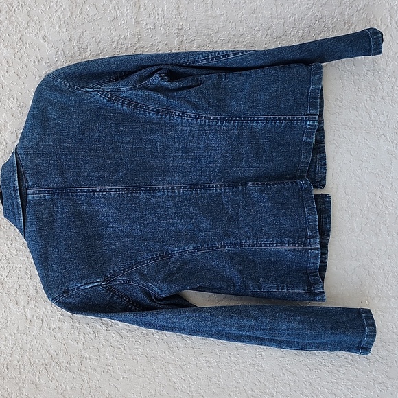 Lauren Jeans Co. Ralph Lauren dark wash denim blazer jacket - Picture 4 of 10